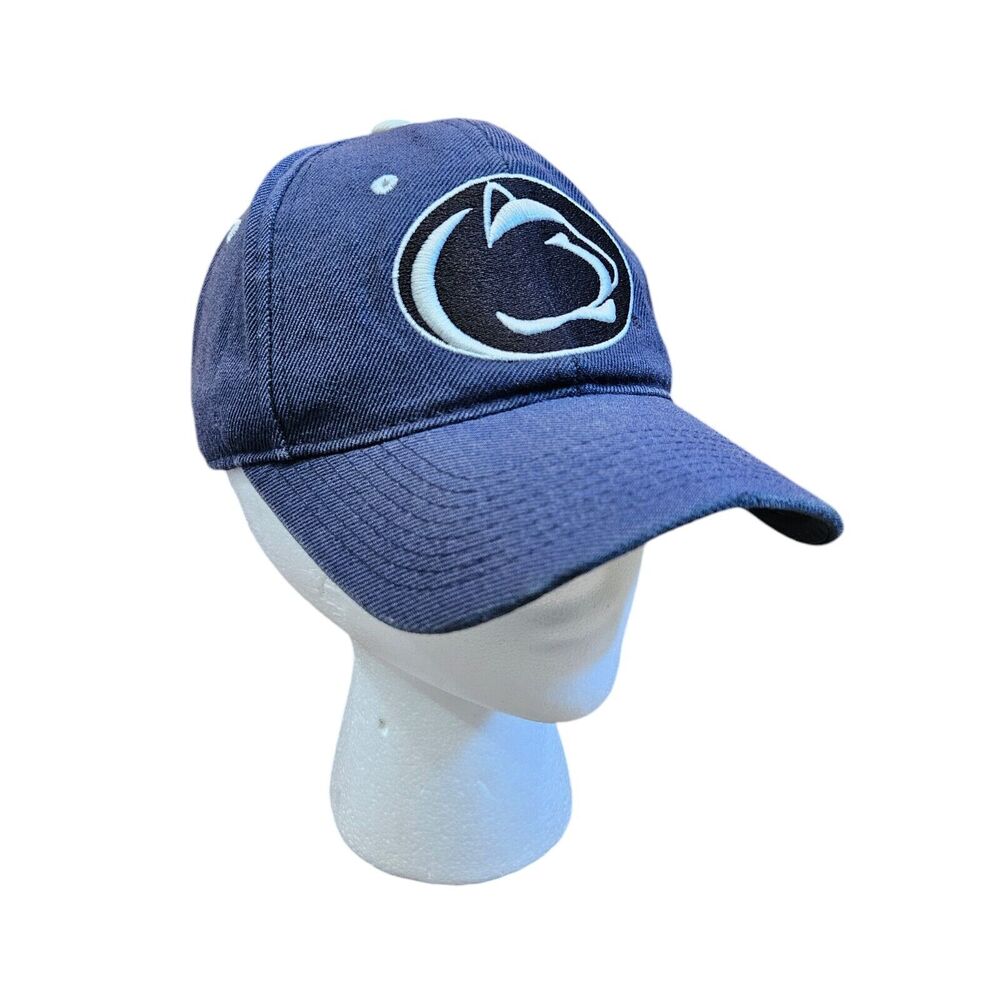 Vtg Penn State Nittany Lions Fitted Cap Hat Size 6 7/8 Football Navy White